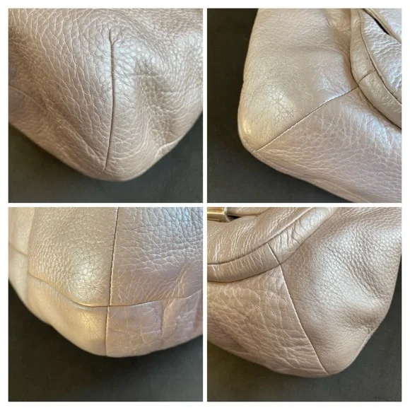 Coach Kristin Champagne Cream Pebble Soft Leather Hobo, Large, Dust Bag, Strap - Picture 10 of 15